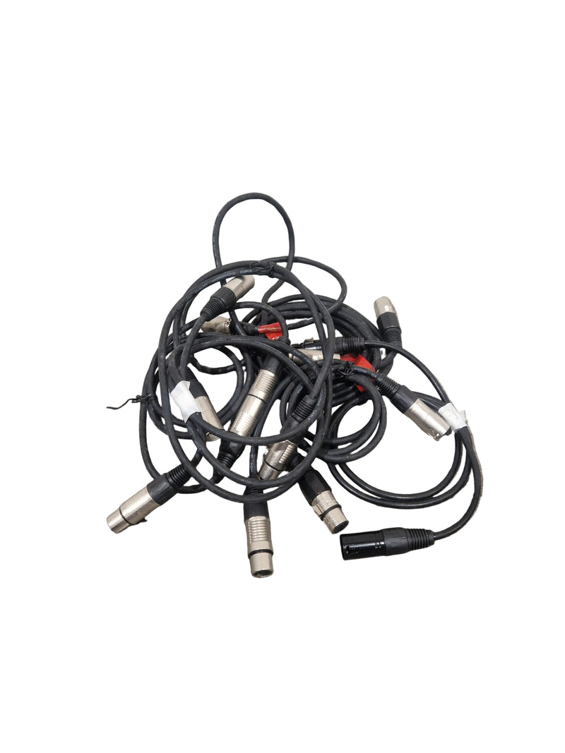JOB-LOT OF Microphone Cables - 7X Black Cables - Assorted Lengths - Good - Image 1