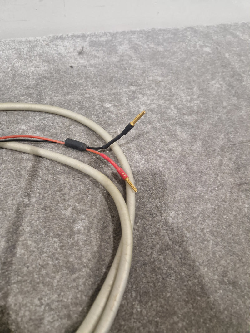 8ft White Banana Phono Lead Pair - High Quality Cables - Very Good - Image 3