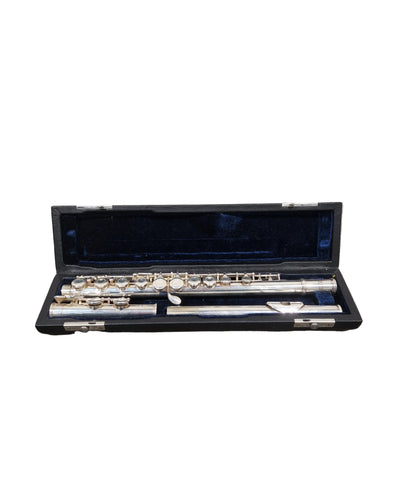 Osborne Engraved Silver Standard Nickel Flute - Elegant Design - Good w/ Hard Case