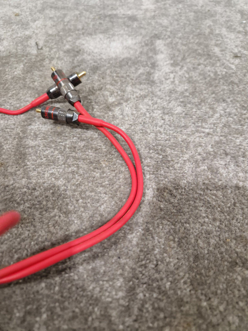 2FT Red Solid Bendable Phono Cables Single Head Pair Audio Cables - Durable Design - Excellent - Image 4