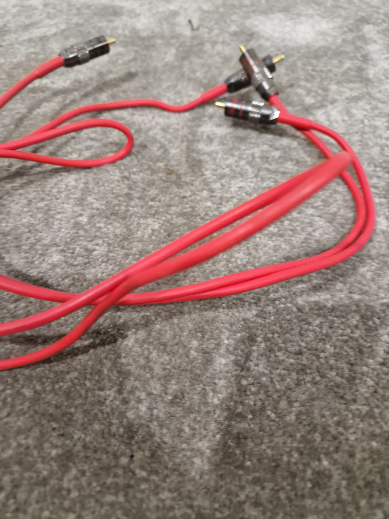 2FT Red Solid Bendable Phono Cables Single Head Pair Audio Cables - Durable Design - Excellent - Image 3