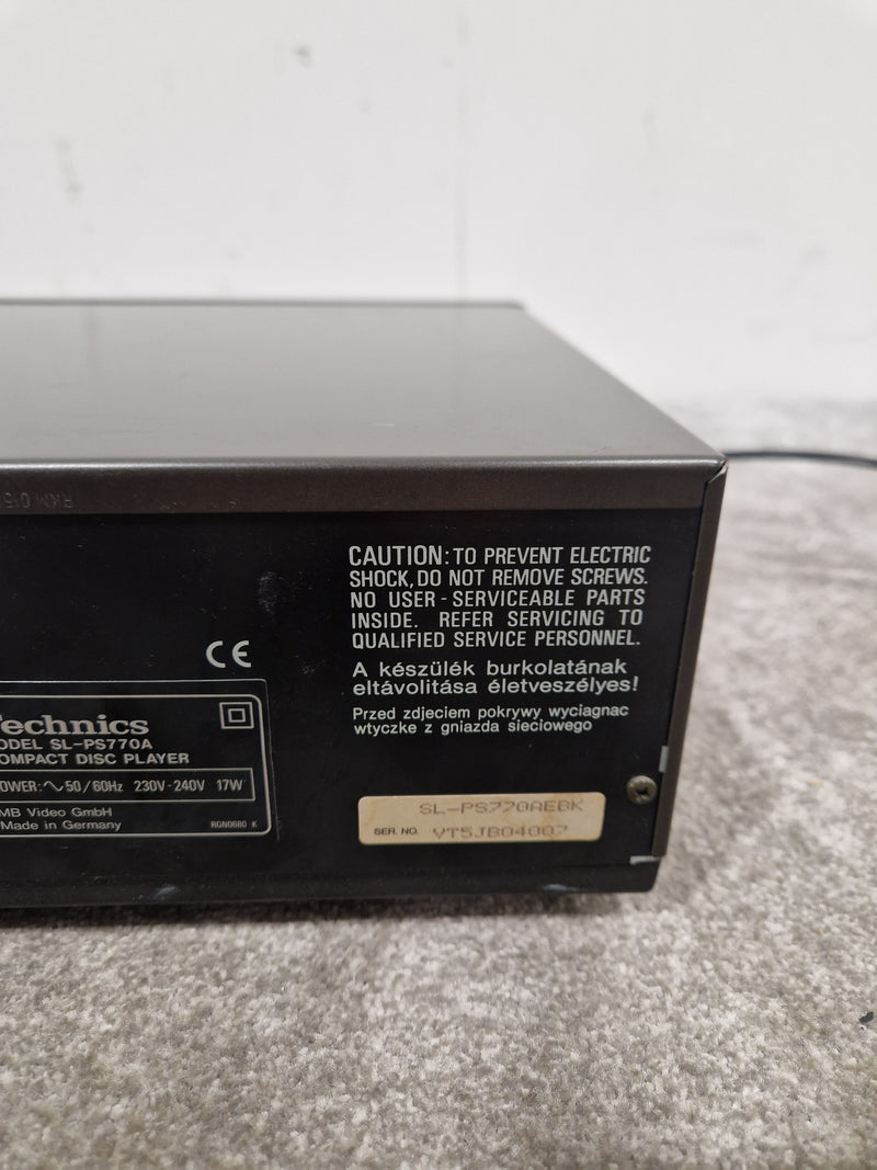 Technics Sl-Ps770a CD Player - High-Fidelity Sound - Very Good w/ Power Supply - Image 8