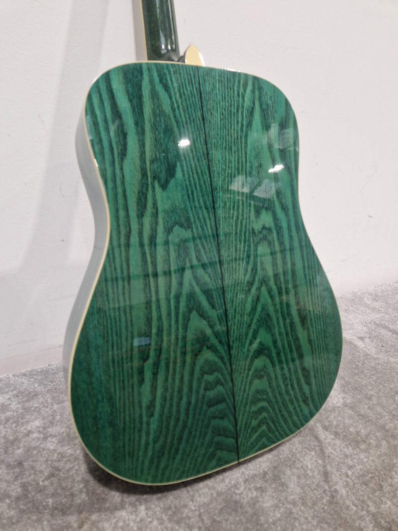 WASHBURN D-11/TBL Green Acoustic Guitar - Stunning Finish - Excellent - Image 6