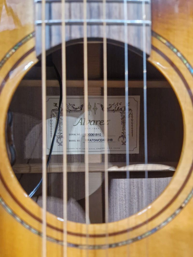 Alvarez MFA70WCEARSHB Sunburst Acoustic Guitar - Stunning Finish - Excellent w/ Hard Case - Image 3