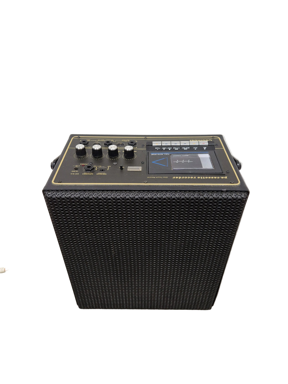 Coomber 2060-1 PA Cassette Recorder BLACK/GOLD PA System - Retro Design - Good w/ Power Cable