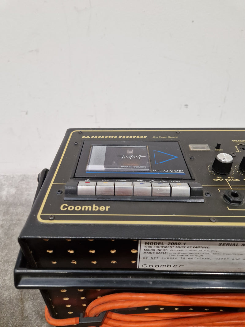 Coomber 2060-1 PA Cassette Recorder BLACK/GOLD PA System - Retro Design - Good w/ Power Cable - Image 2