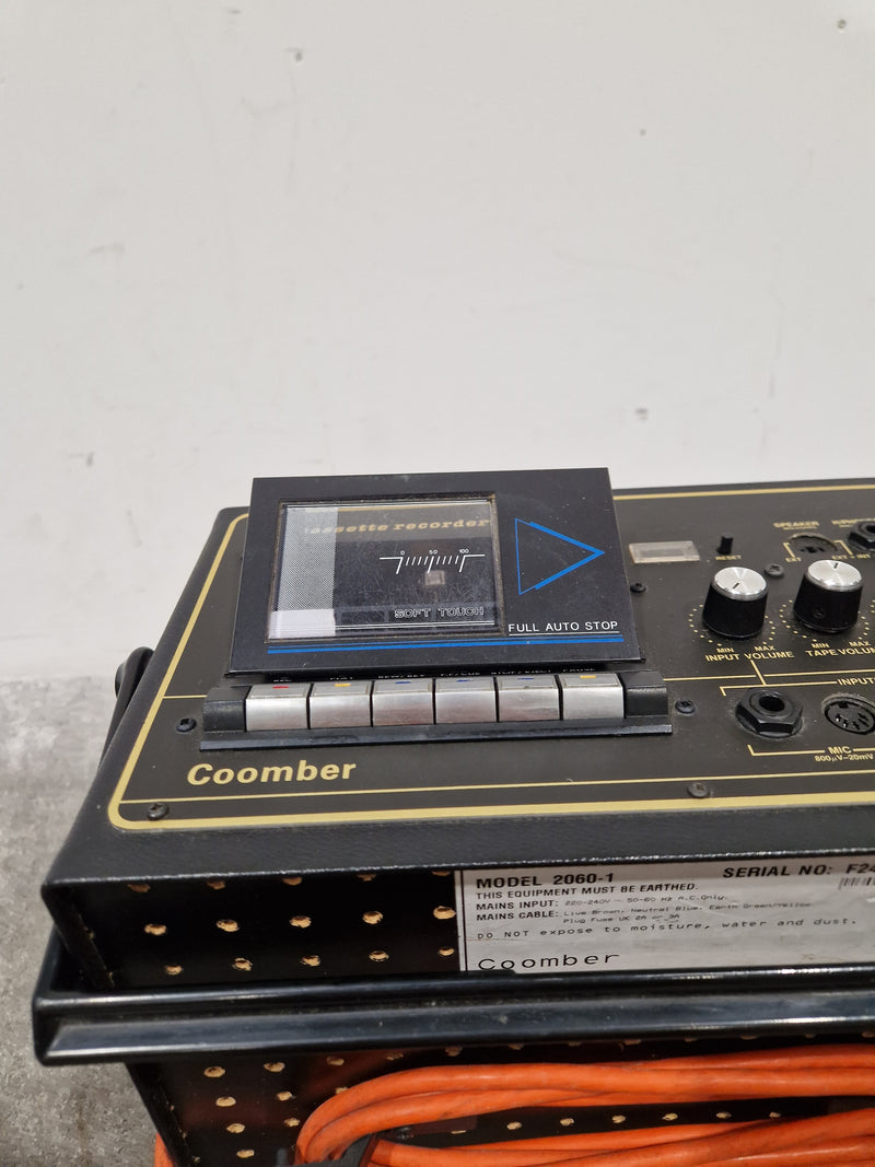 Coomber 2060-1 PA Cassette Recorder BLACK/GOLD PA System - Retro Design - Good w/ Power Cable - Image 4