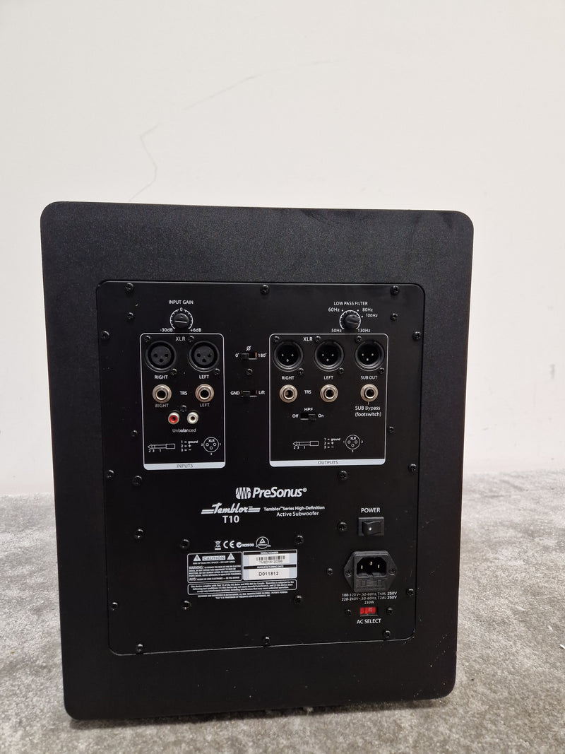 PreSonus Temblor T10 - Active Studio Subwoofer - 10-inch - Good w/ Original Box & Cables - Image 8