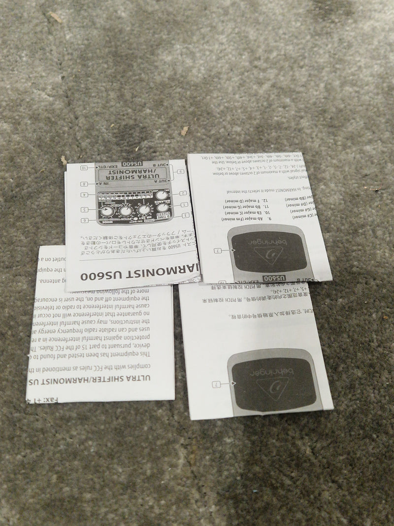 Behringer US600 Ultra Shifter/Harmonist - Effects Pedal - Green - Excellent w/ Original Box & Manuals - Image 14