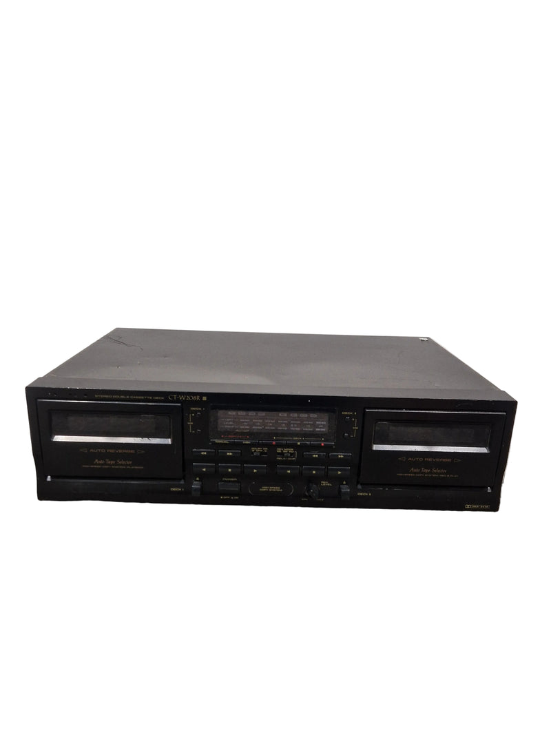 Pioneer CT-W208R - Stereo Double Cassette Deck - Black - Spares or Repair w/ Cables - Image 1
