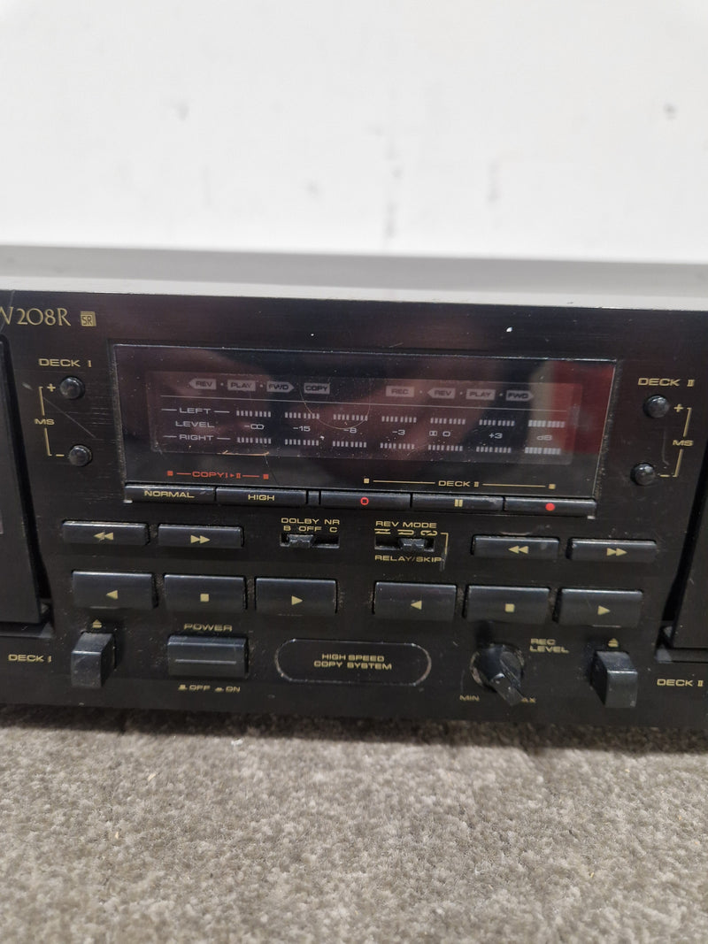Pioneer CT-W208R - Stereo Double Cassette Deck - Black - Spares or Repair w/ Cables - Image 13