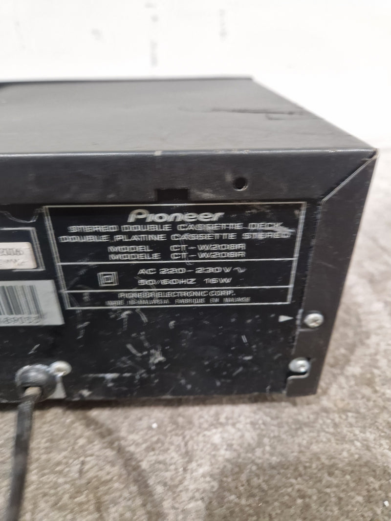Pioneer CT-W208R - Stereo Double Cassette Deck - Black - Spares or Repair w/ Cables - Image 5