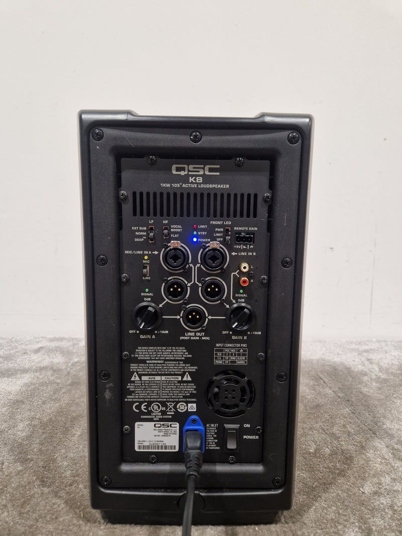 QSC K8 - Active Loudspeaker - Black - Good w/ Cables - Image 3
