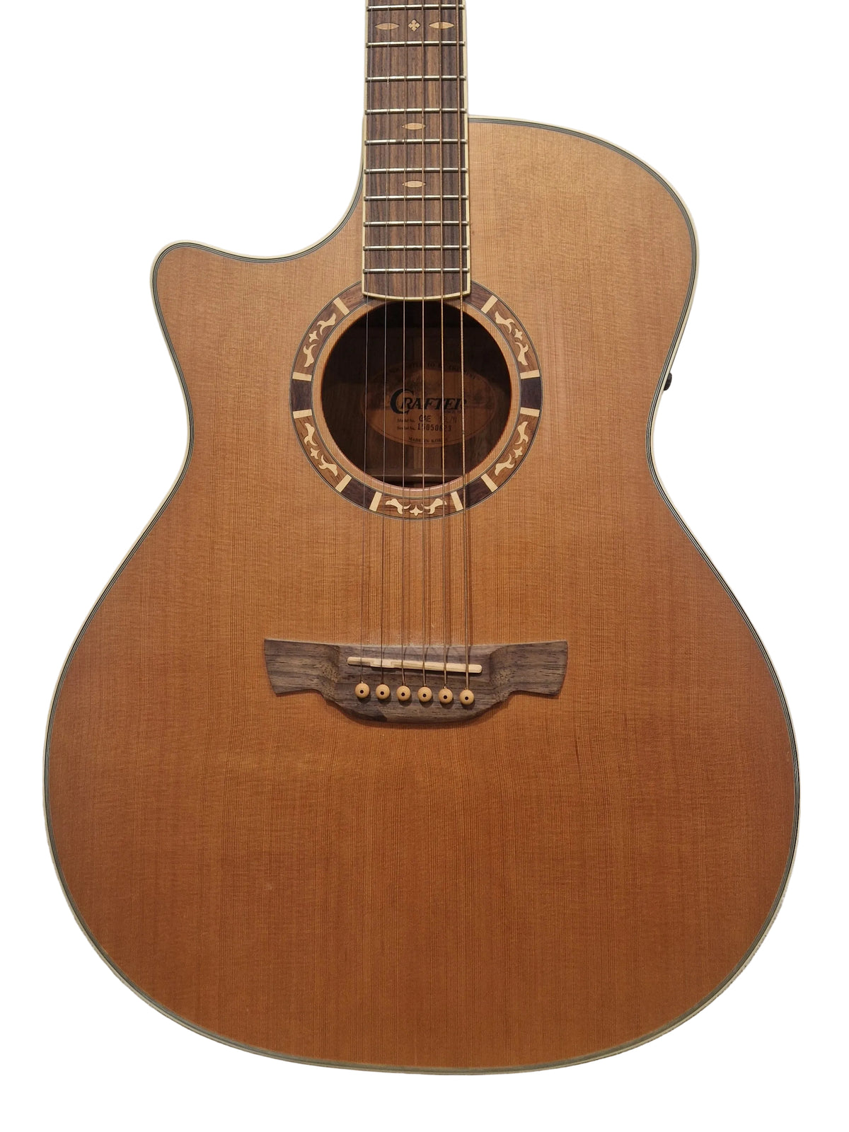 Crafter GAE 15L/N - Electro Acoustic Guitar - left handed Natural/Cedar Top - Excellent w/ Hard Case
