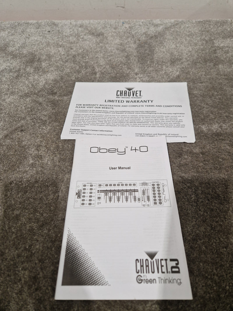 Chauvet Obey 40 - DMX Lighting Controller - Black - DJ Equipment - Fair - Image 15