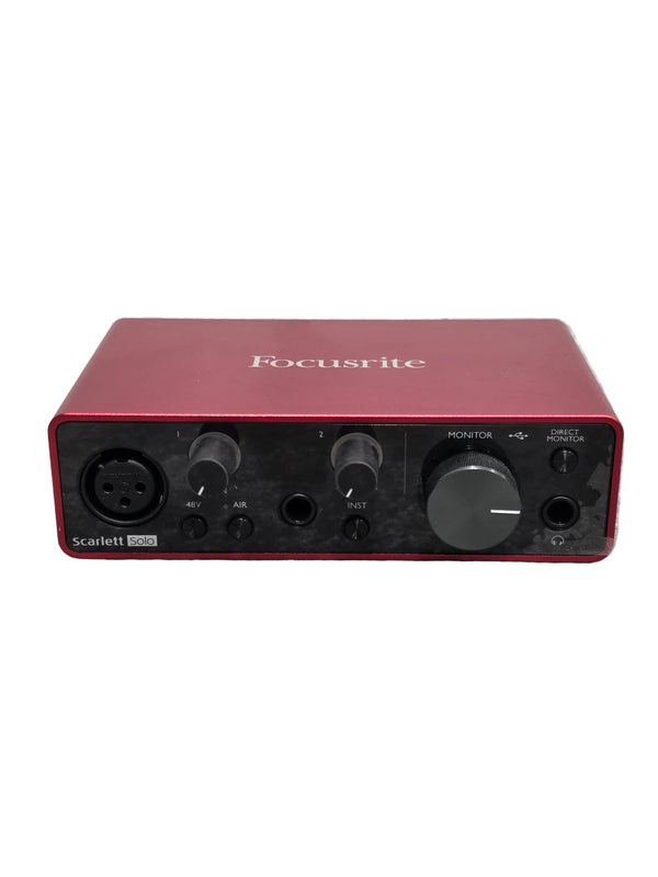 Focusrite Scarlett Solo - USB Audio Interface - 3rd Generation - Red - Excellent w/ Original Box & Cables