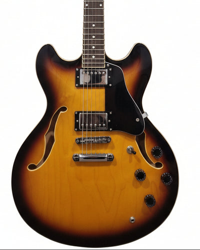 Hamer XT - Semi-Hollow Electric Guitar - Sunburst - Excellent w/ Hard Case