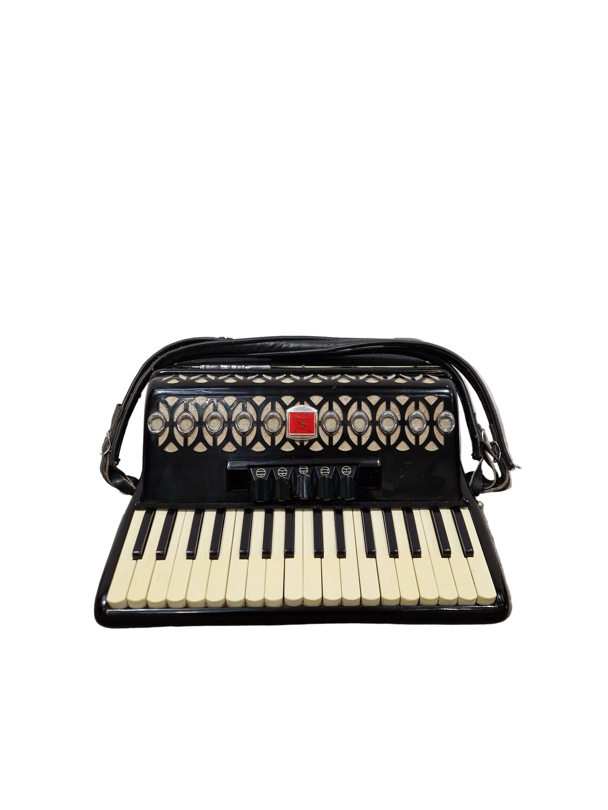 Baile Ballerina Piano Accordion Black Accordion - Well-Preserved Craftsmanship - Good w/ Hard Case
