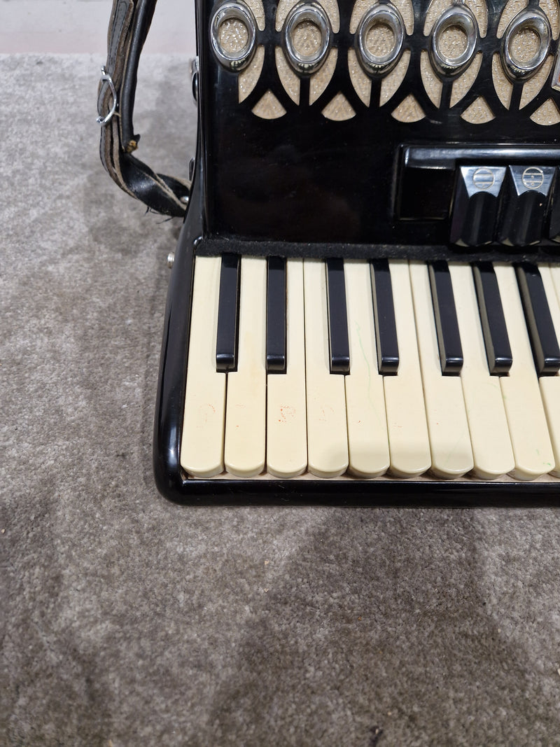 Baile Ballerina Piano Accordion Black Accordion - Well-Preserved Craftsmanship - Good w/ Hard Case - Image 12