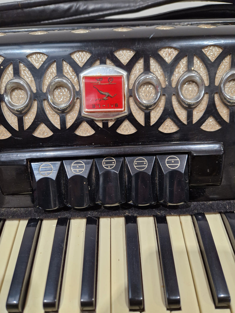 Baile Ballerina Piano Accordion Black Accordion - Well-Preserved Craftsmanship - Good w/ Hard Case - Image 13