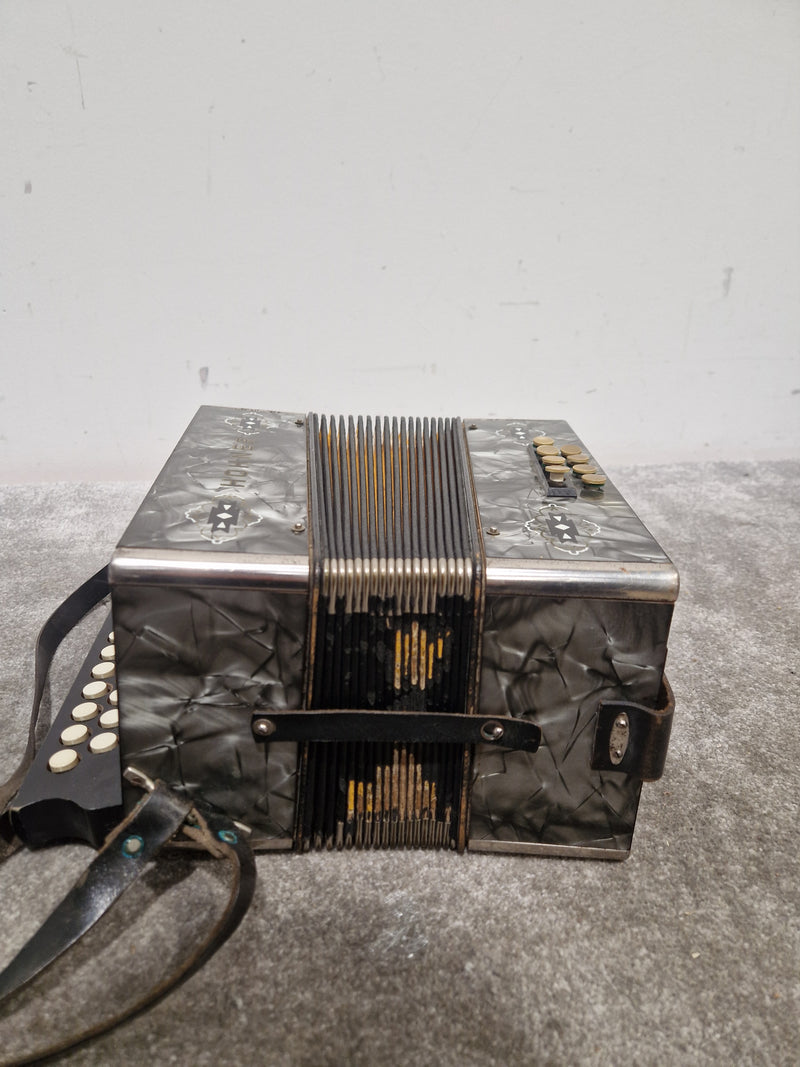 Hohner Club IIB Victoria - Diatonic Button Accordion - Pearl Celluloid - Fair - Image 6