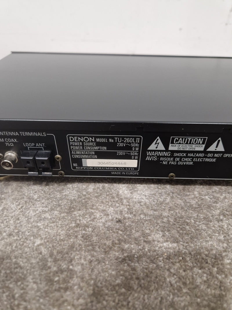Denon TU-260L II - AM/FM Stereo Tuner - Black- Good - Image 6