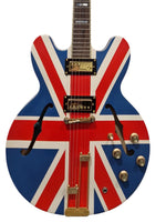 Epiphone Limited Edition Union Jack Sheraton - Semi-Hollow Electric Guitar - Union Jack Finish - Good w/ Hard Case & Certification - Image 1