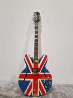 Epiphone Limited Edition Union Jack Sheraton - Semi-Hollow Electric Guitar - Union Jack Finish - Good w/ Hard Case & Certification - Image 7