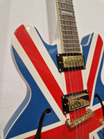 Epiphone Limited Edition Union Jack Sheraton - Semi-Hollow Electric Guitar - Union Jack Finish - Good w/ Hard Case & Certification - Image 10