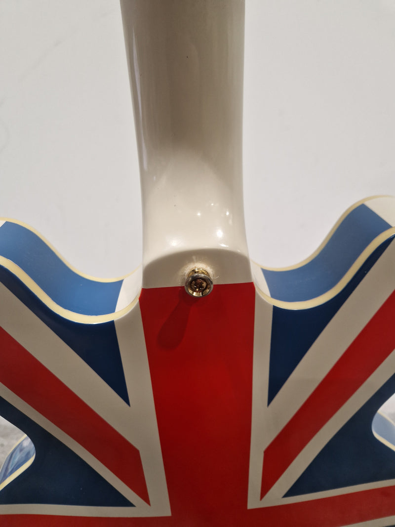 Epiphone Limited Edition Union Jack Sheraton - Semi-Hollow Electric Guitar - Union Jack Finish - Good w/ Hard Case & Certification - Image 15