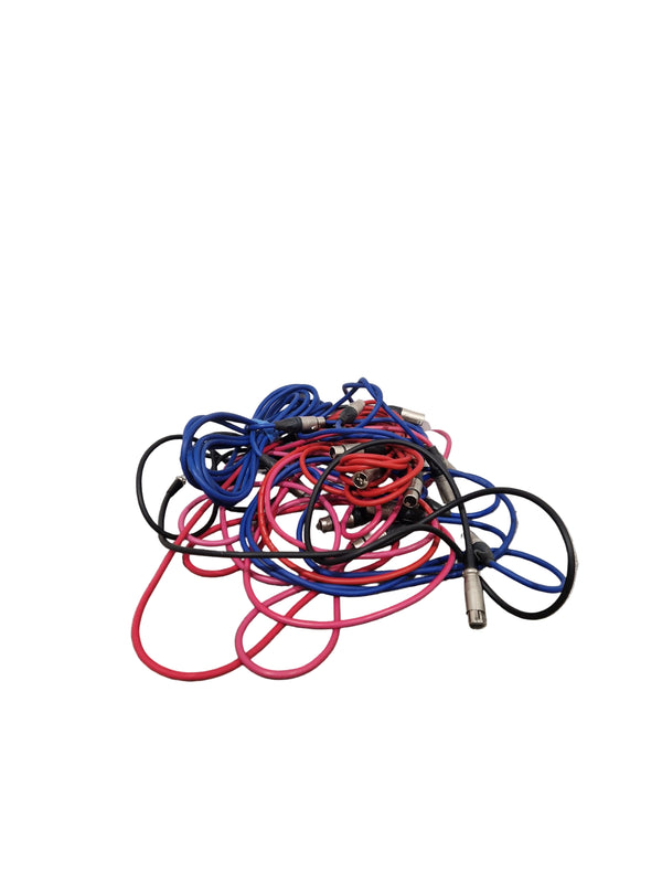 Job-Lot of XLR cables x10 Multicoloured - Excellent