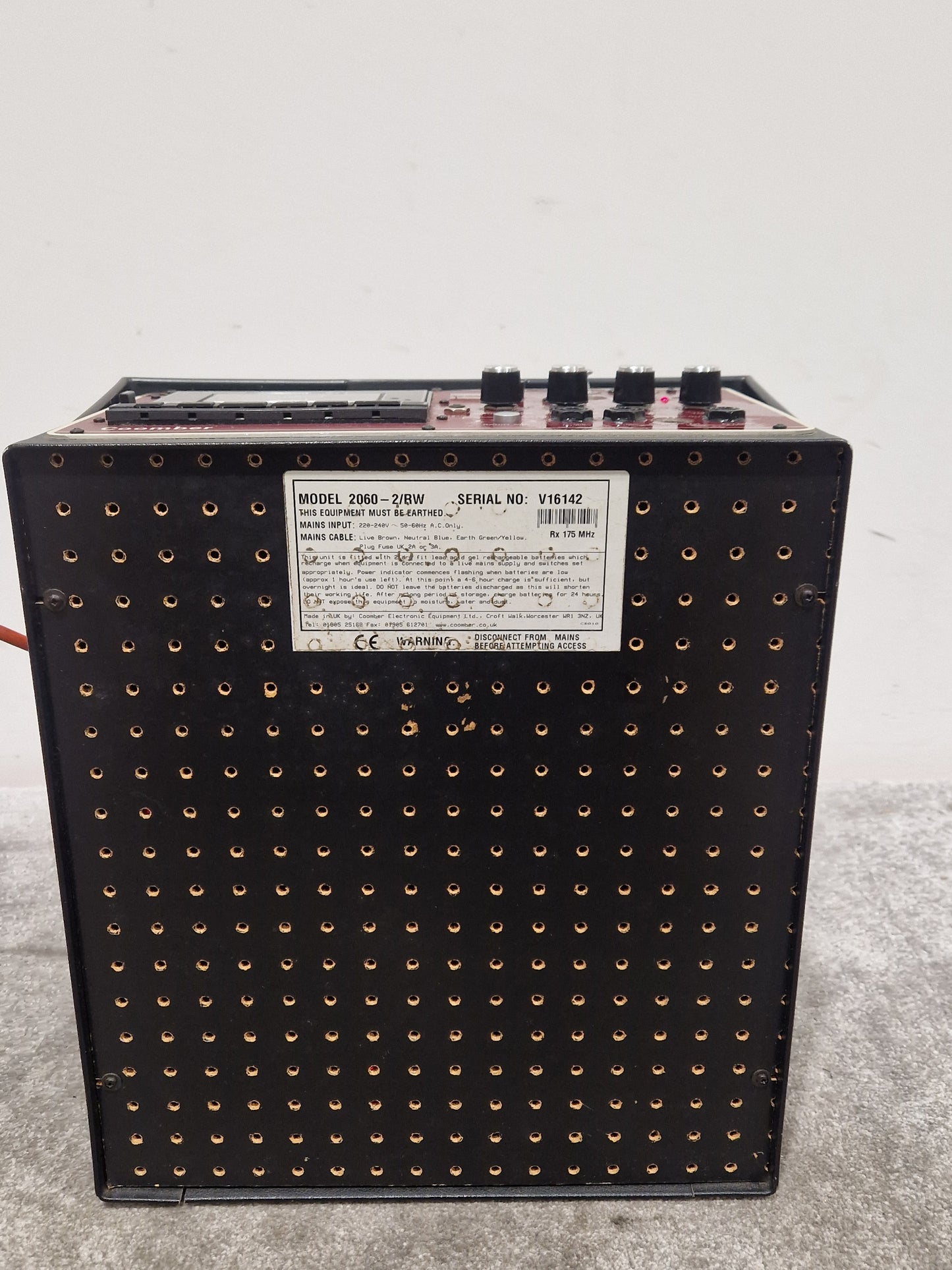 Coomber 2060-2/RW - Radio Mic P.A. Cassette Recorder - Red - Excellent