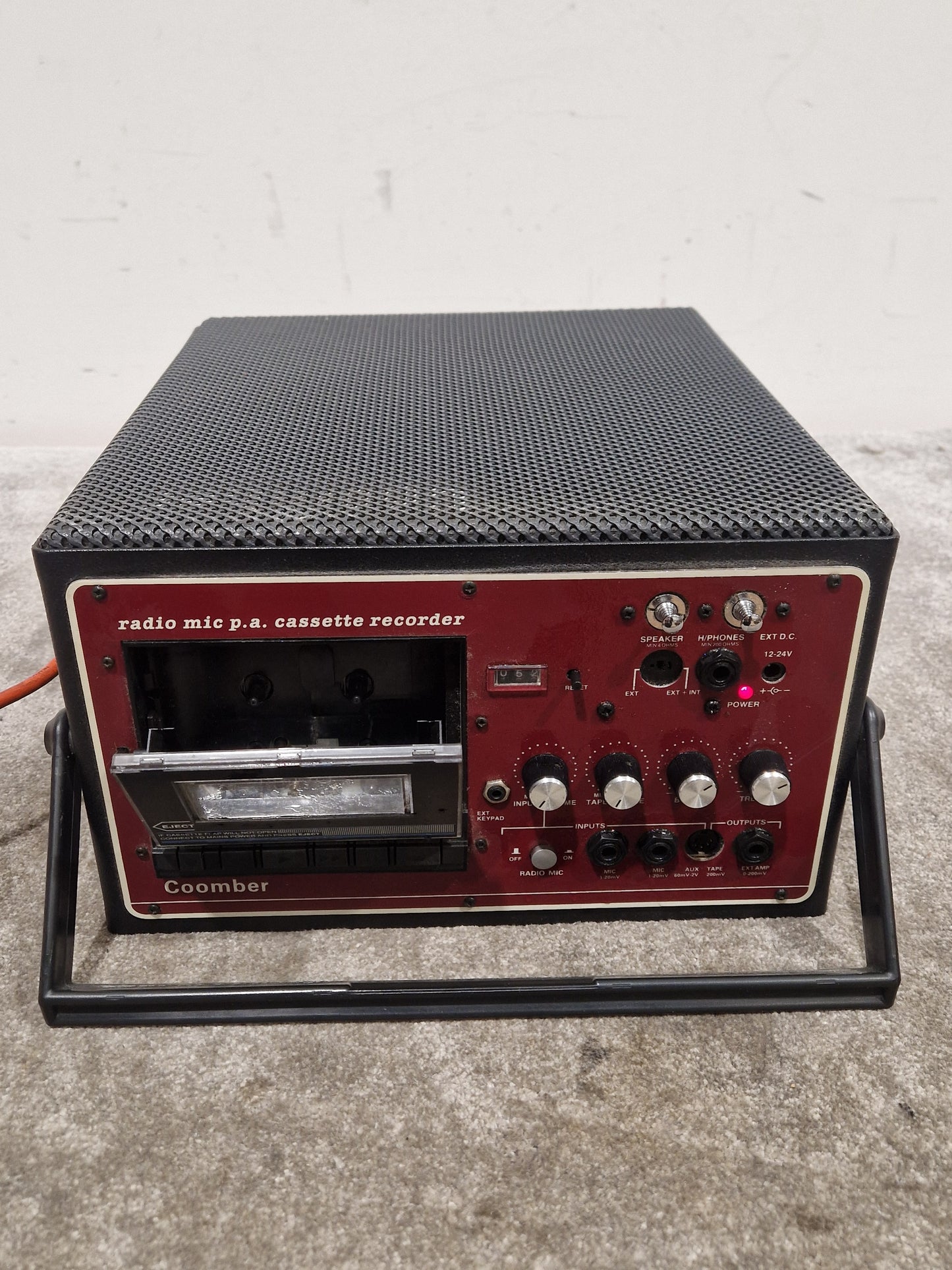 Coomber 2060-2/RW - Radio Mic P.A. Cassette Recorder - Red - Excellent