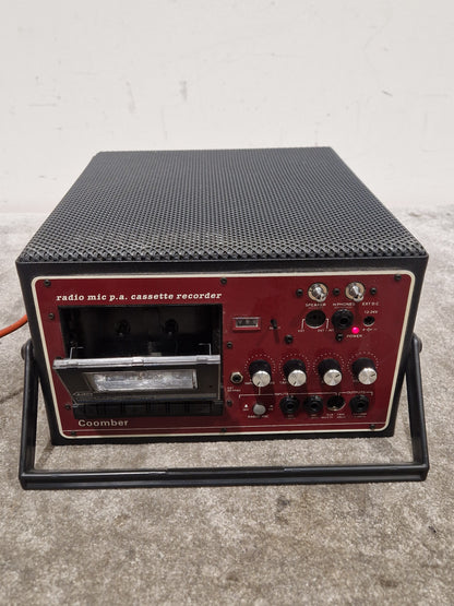 Coomber 2060-2/RW - Radio Mic P.A. Cassette Recorder - Red - Excellent