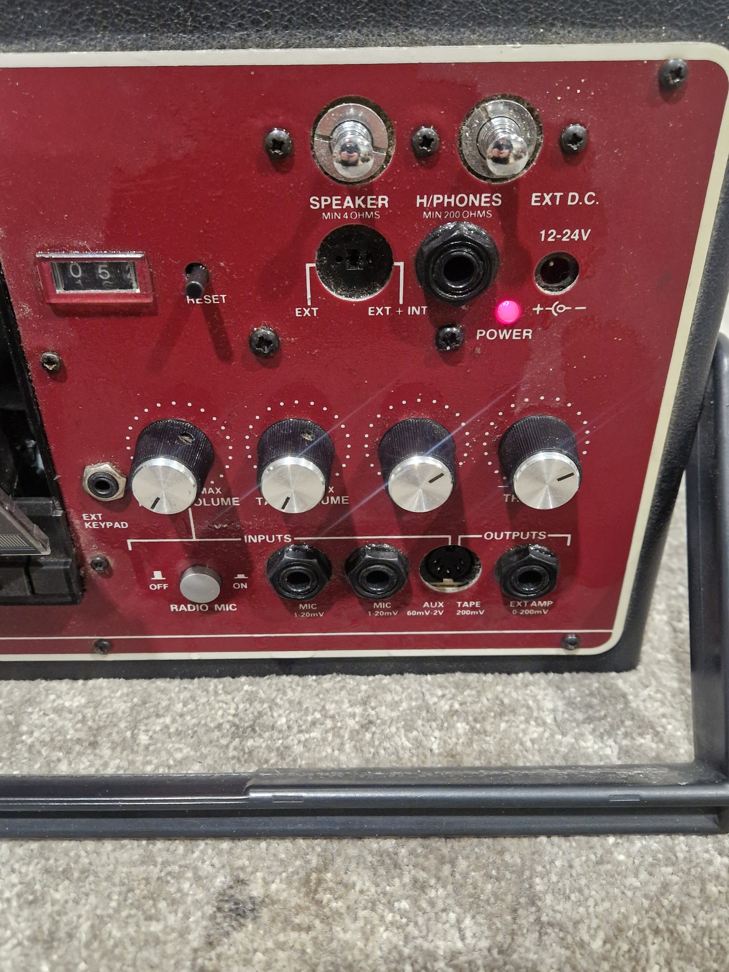 Coomber 2060-2/RW - Radio Mic P.A. Cassette Recorder - Red - Excellent