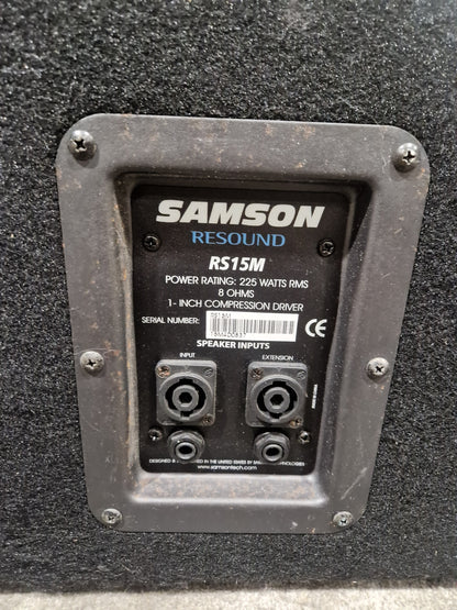 Samson Resound RS15M - Passive Floor Monitors - Black - Excellent