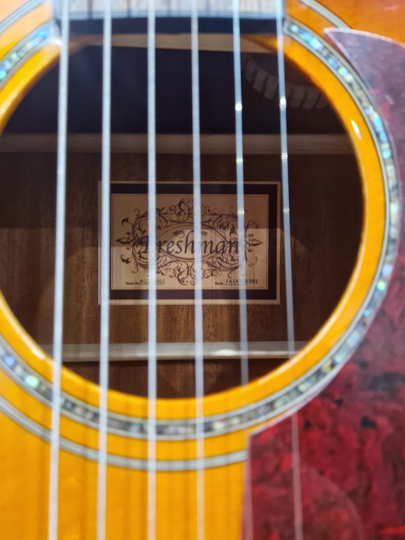 Freshman FA1FTSBPRE - Acoustic Guitar - 20th Anniversary Series Sunburst - Excellent w/ Hard Case - Image 5