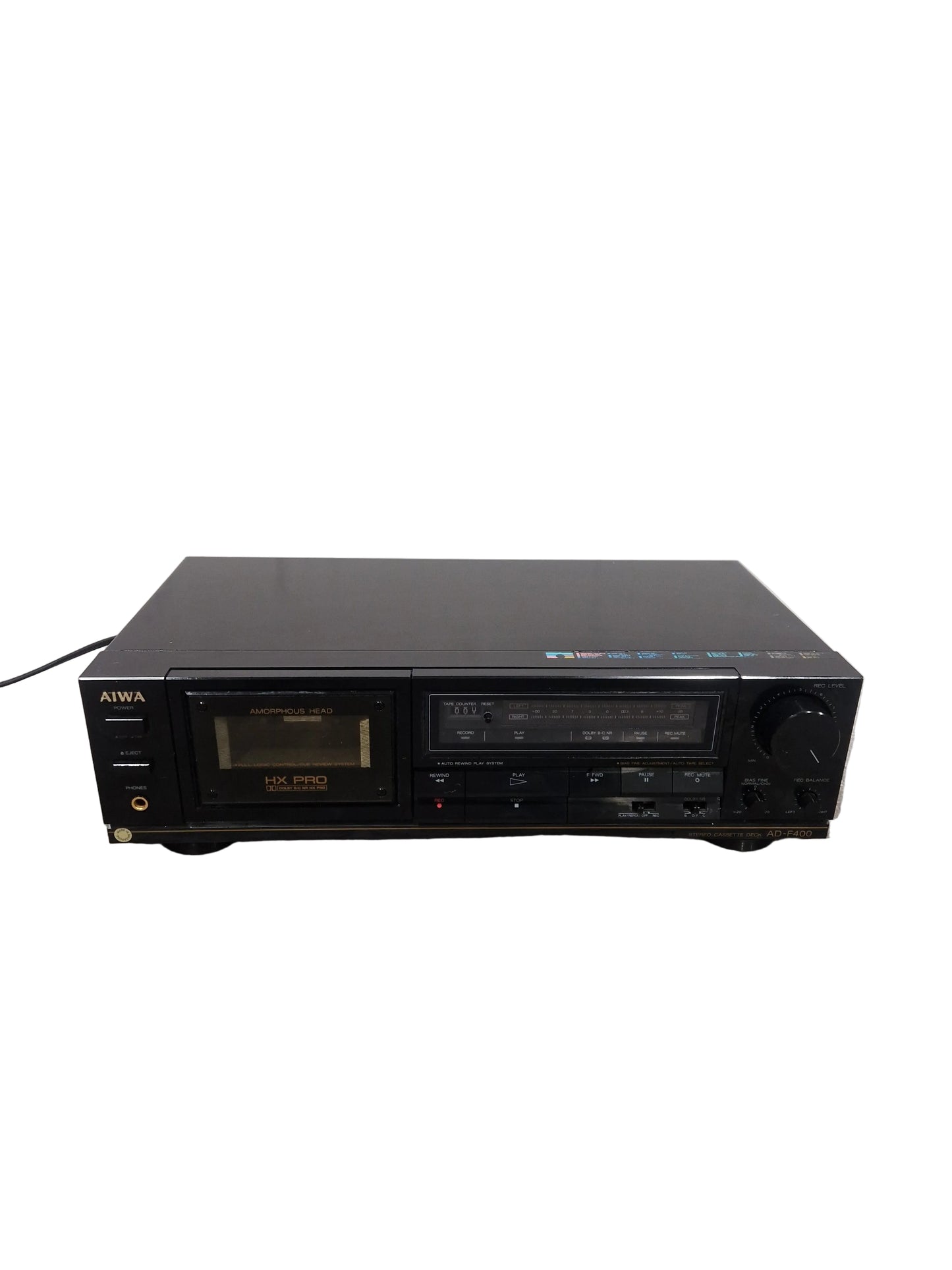 Aiwa AD-F400 - Stereo Cassette Deck - Black - Excellent