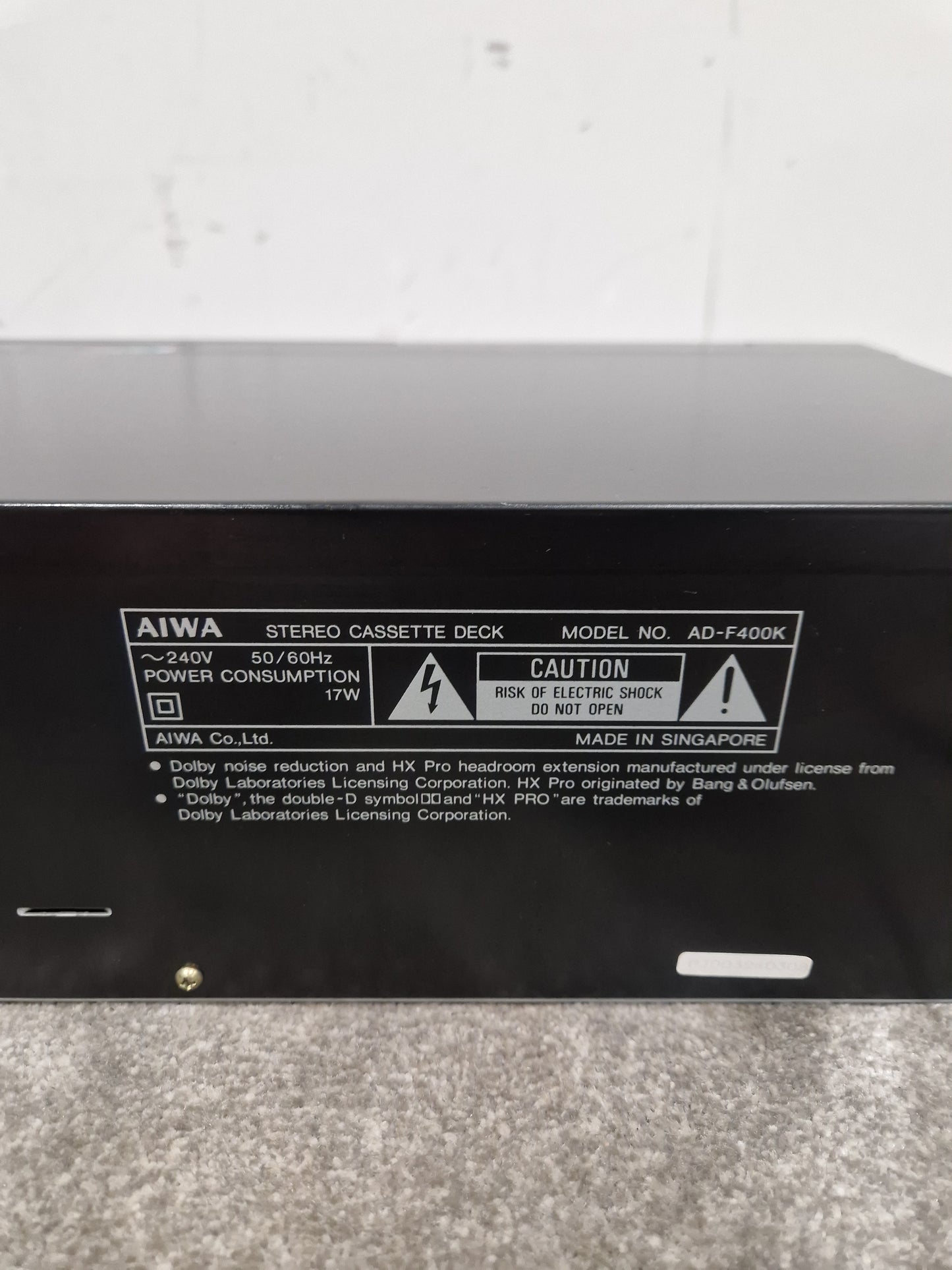 Aiwa AD-F400 - Stereo Cassette Deck - Black - Excellent