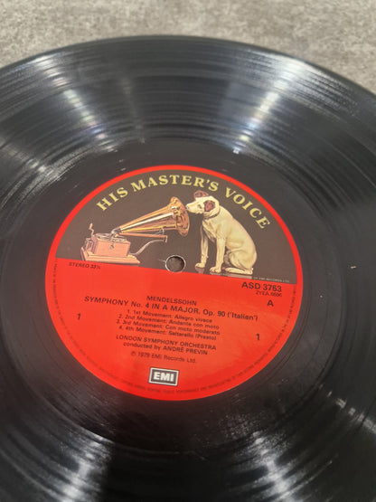 Mendelssohn - Symphony No. 4 "Italian", Overtures The Hebrides, Ruy Blas & A Midsummer Night's Dream Vinyl – Vinyl Record - Good