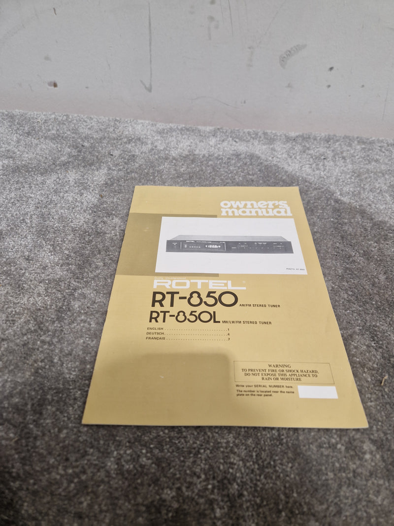 Rotel RT-850L - LW/MW/FM Stereo Tuner - Black - Good - Image 12