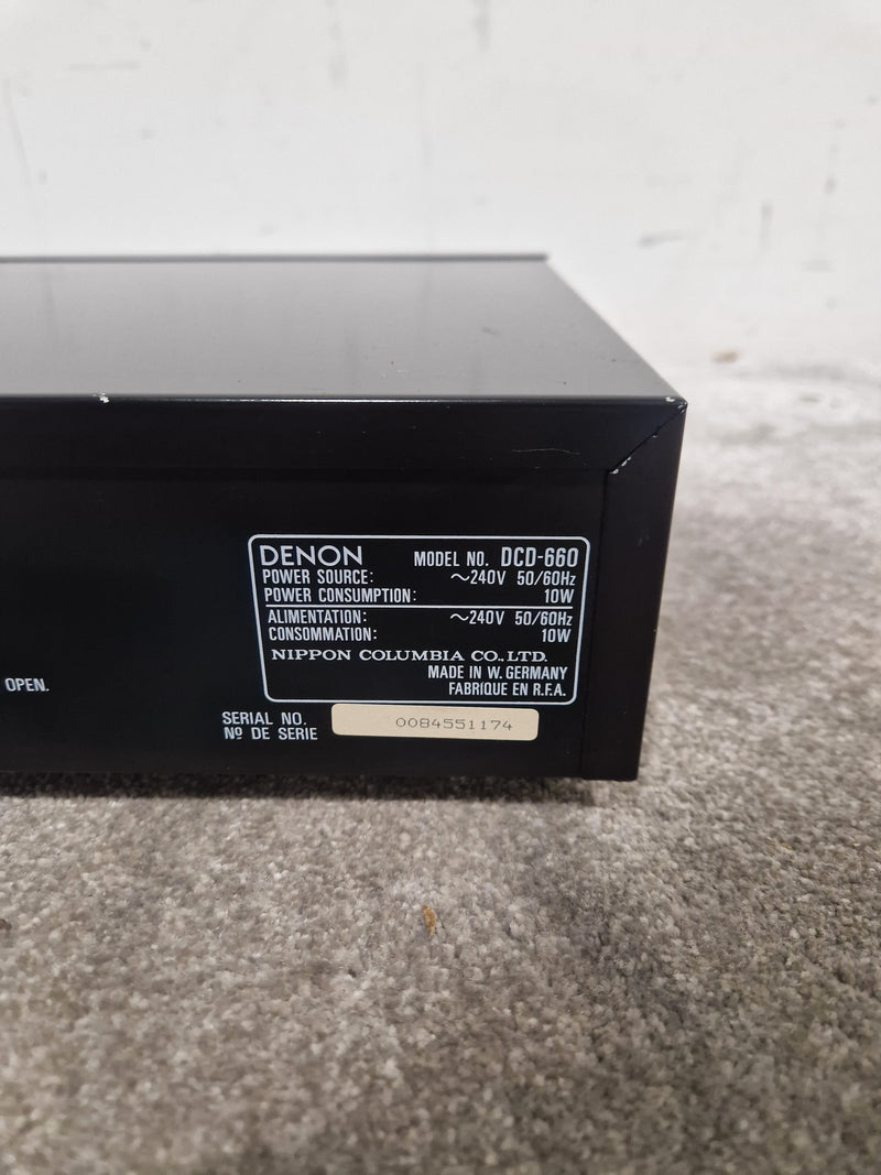 Denon DCD-660 CD Player - Black - Japan Made - Excellent - Image 12