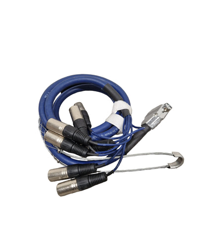 Pro-Signal 25 Pin D Sub Male To 8x XLR Female Multicore Snake Audio Loom, 2m Blue – Snake Cable - Good