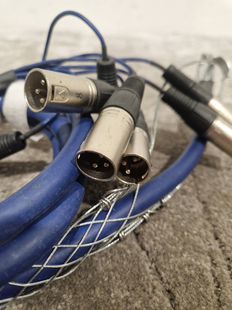 Pro-Signal 25 Pin D Sub Male To 8x XLR Female Multicore Snake Audio Loom, 2m Blue – Snake Cable - Good - Image 4