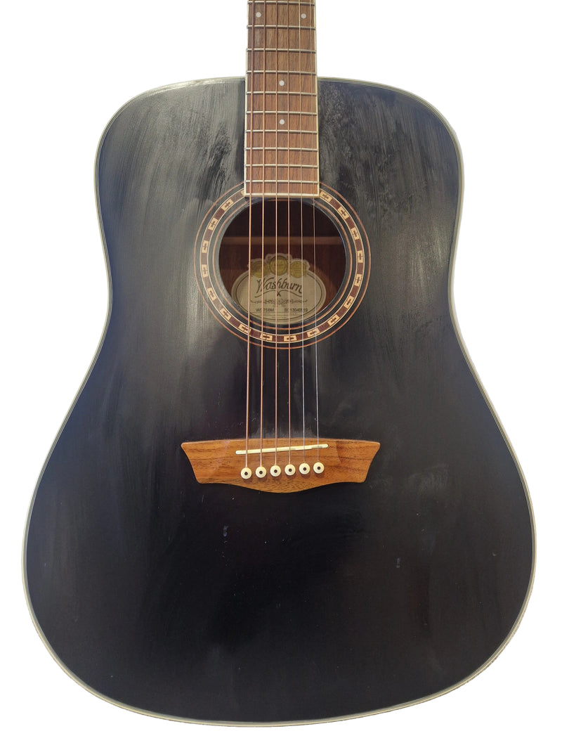 Washburn WD7S - Acoustic Guitar - Black - Excellent - Image 1