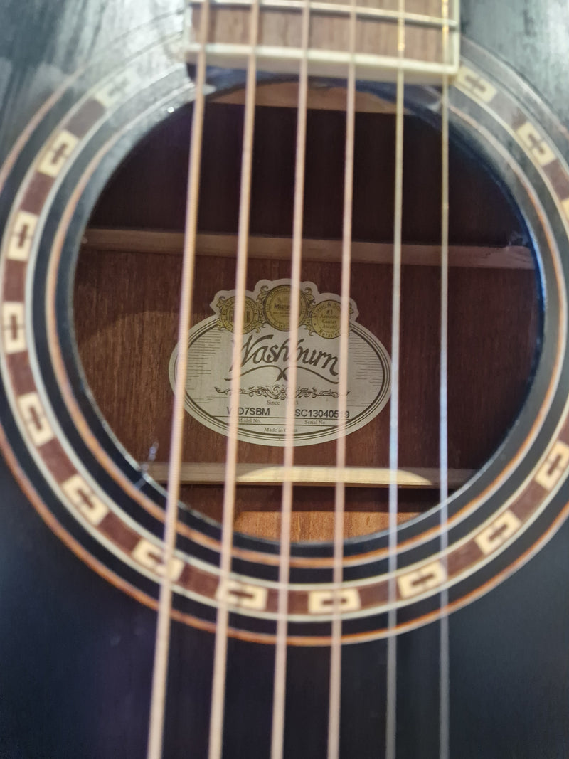 Washburn WD7S - Acoustic Guitar - Black - Excellent - Image 8