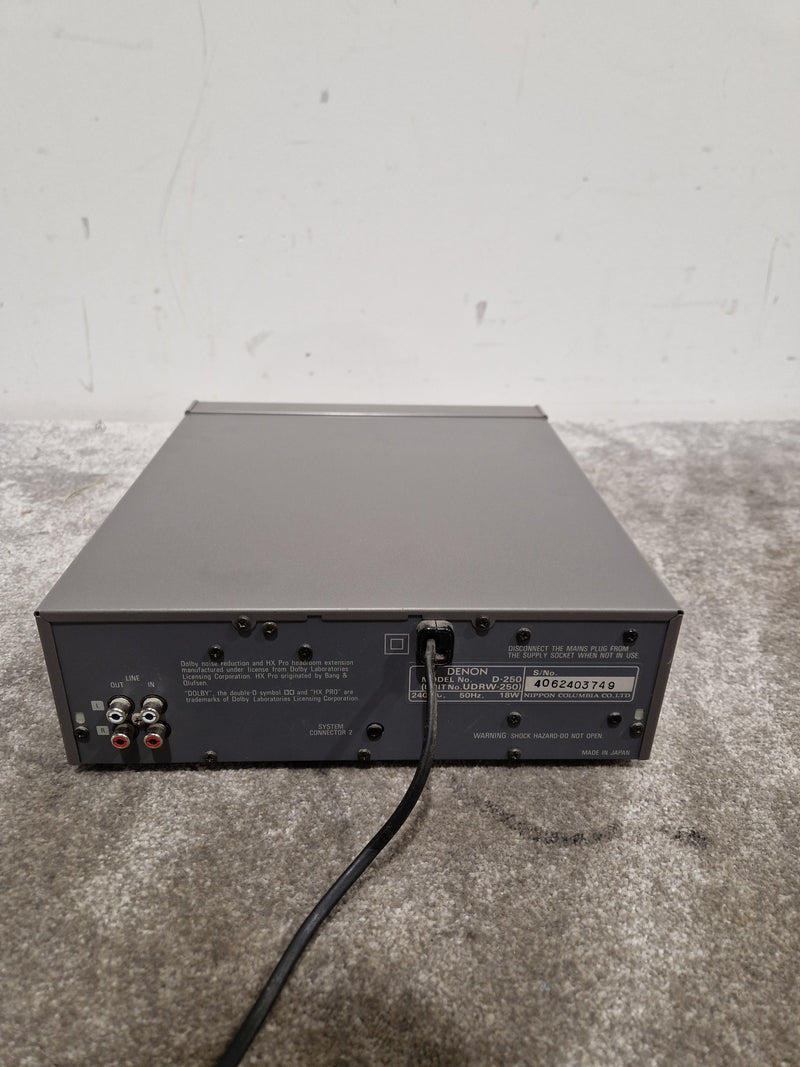 Denon UDRW-250 - Stereo Cassette Tape Deck - Silver - Fair - Image 8