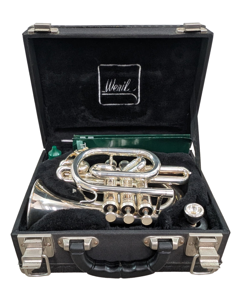 Weril Pocket Trumpet Bb - Trumpets & Cornets - Good w/ Manuals & Hard Case - image 1
