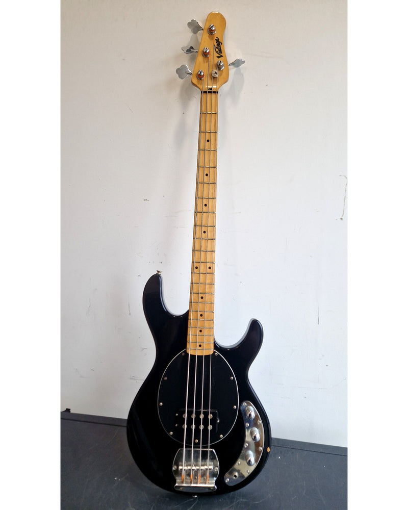 Vintage V96 Stingray Bass Guitar - Black - Bass Guitar - Very Good - image 2