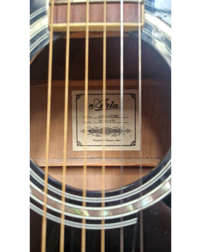 Aria AWN-15CBK - Acoustic Guitars - Black - Good - image 3